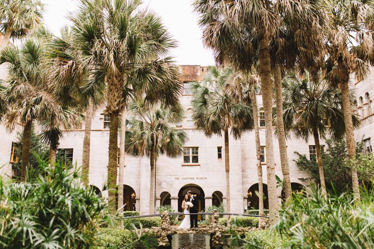 Wedding portraits in the courtyard of the Lightner Museum