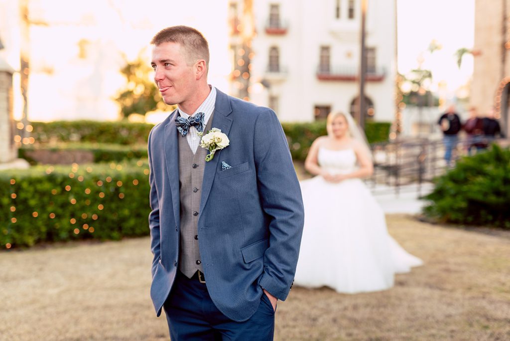 First Look | Kayla & Jonathan's Winter Wedding in St. Augustine