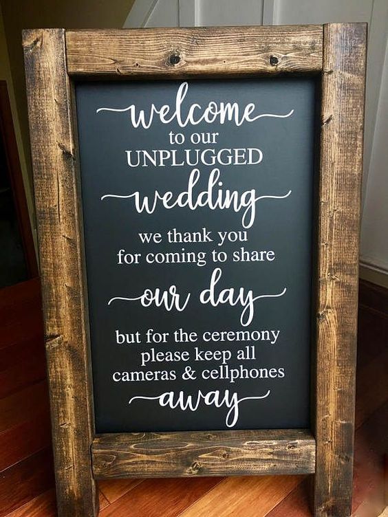 Unplugged Wedding Ceremony Sign 