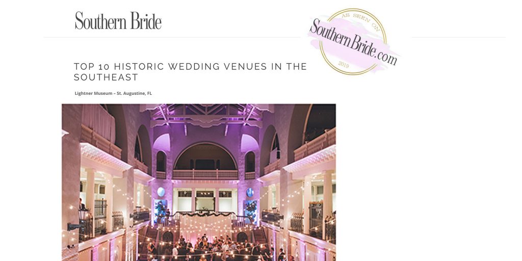Top 10 Historic Wedding Venues in the Southeast | Lightner Museum | Southern Bride Article