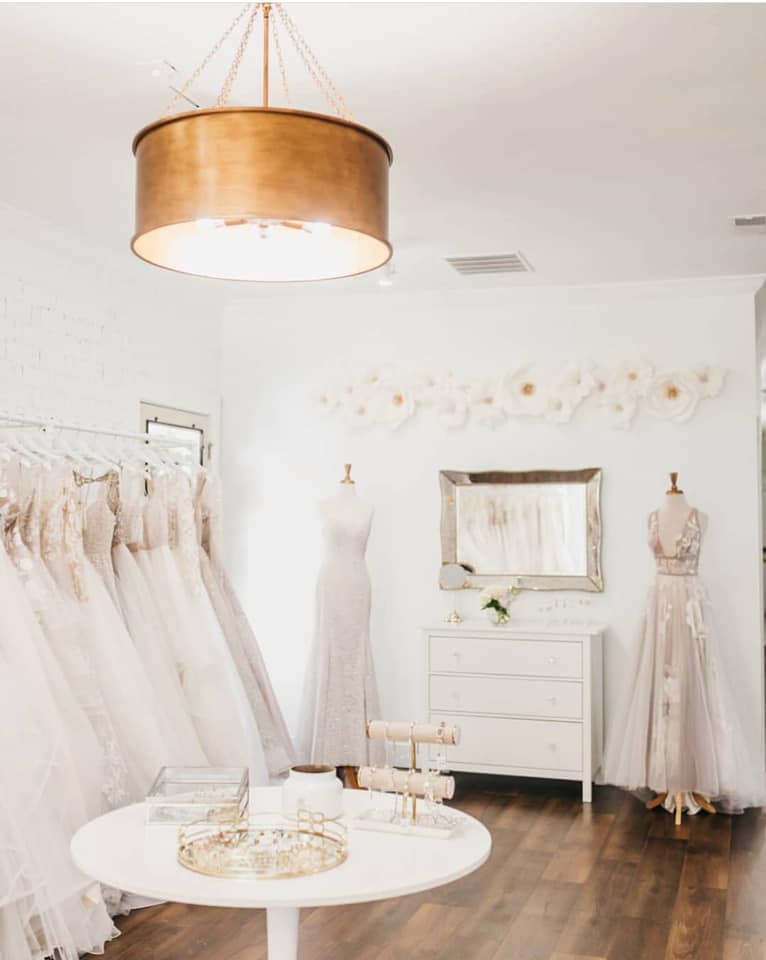 Interior of bridal boutique