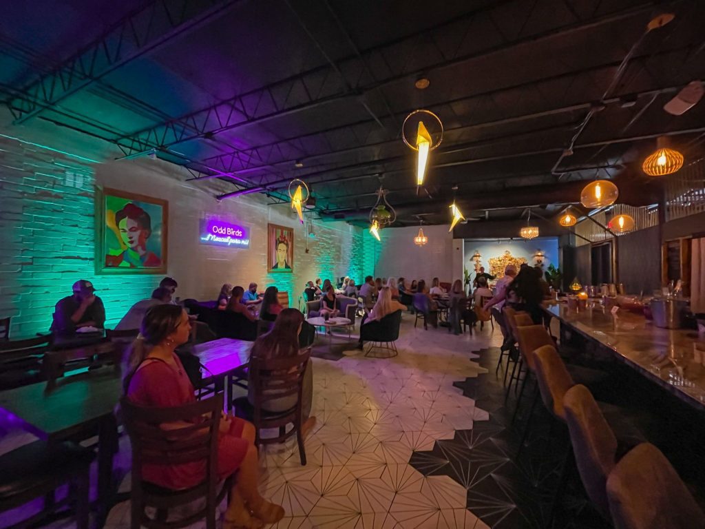 The back room at Odd Birds in St. Augustine creates a Speakeasy vibe for a rehearsal dinner