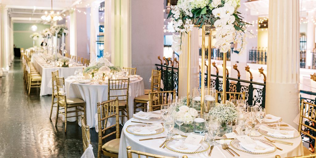 How to Make (or Narrow down) a wedding Guest list header, wedding reception tables at the Lightner Museum