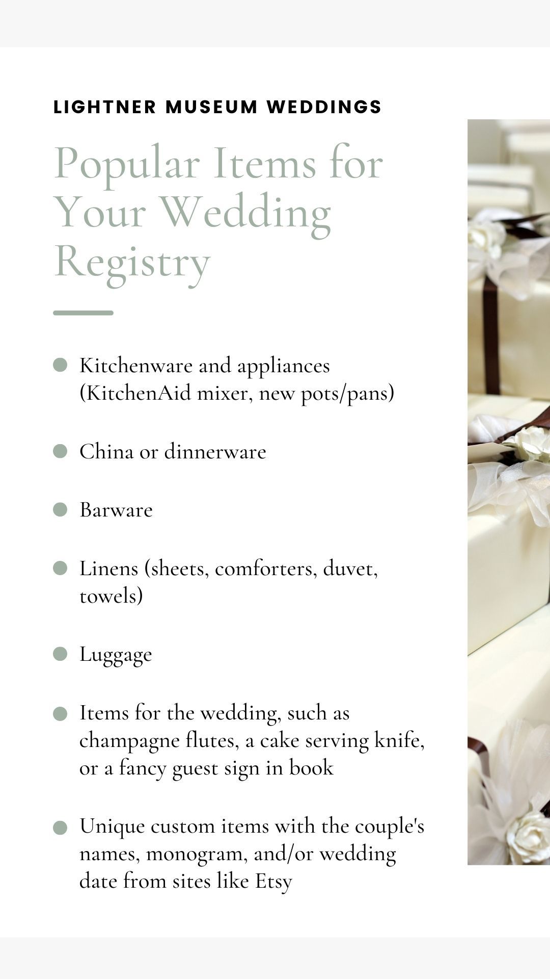 The most popular wedding registry items on