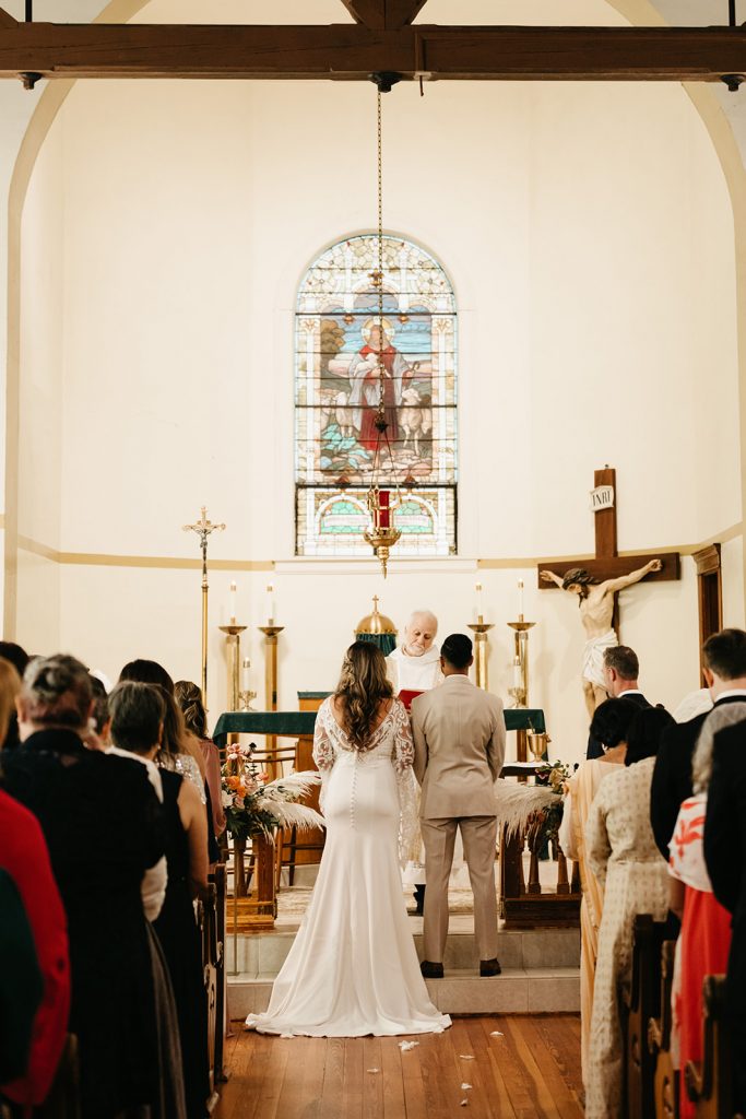 Alejandra and Rishi's interfaith Catholic wedding ceremony
