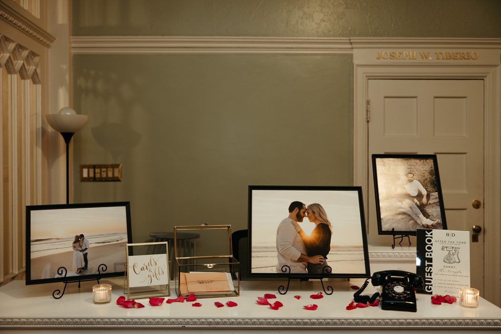Audio guestbook and photos displayed for Bri and Dane's wedding