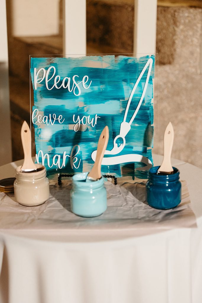 Paint and sign for wedding guest book