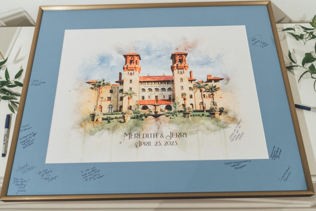 painting of the Lightner Museum used as guestbook